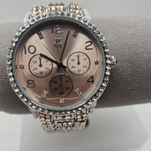 Rose gold crystal watch