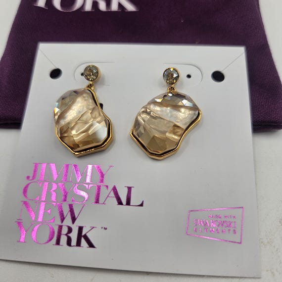 Gold crystal earrings, Swarovski crystal earrings