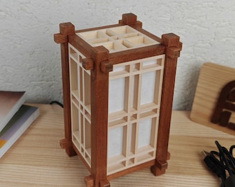 Mini Lampe de bureau USB, Lanterne Japonaise style Kumiko