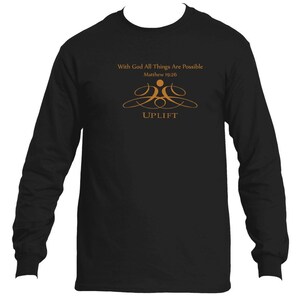 Unisex UPLIFT långärmad t-shirt "Med Gud är allt möjligt"