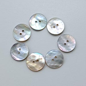 Vintage Buttons-Bright Mother of Pearl Buttons. Abalone Big Buttons Set of 7 pcs diameter 22 mm