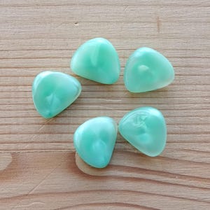 vintage glass buttons with shanks. Rare old buttons for sewing, dress, blouse. Set of 5 pieces.