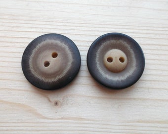 Retro set of 2 buttons. old beige-brown buttons for Sewing Crafts. Clothing. Coat Costume. Collectible. 1980 s