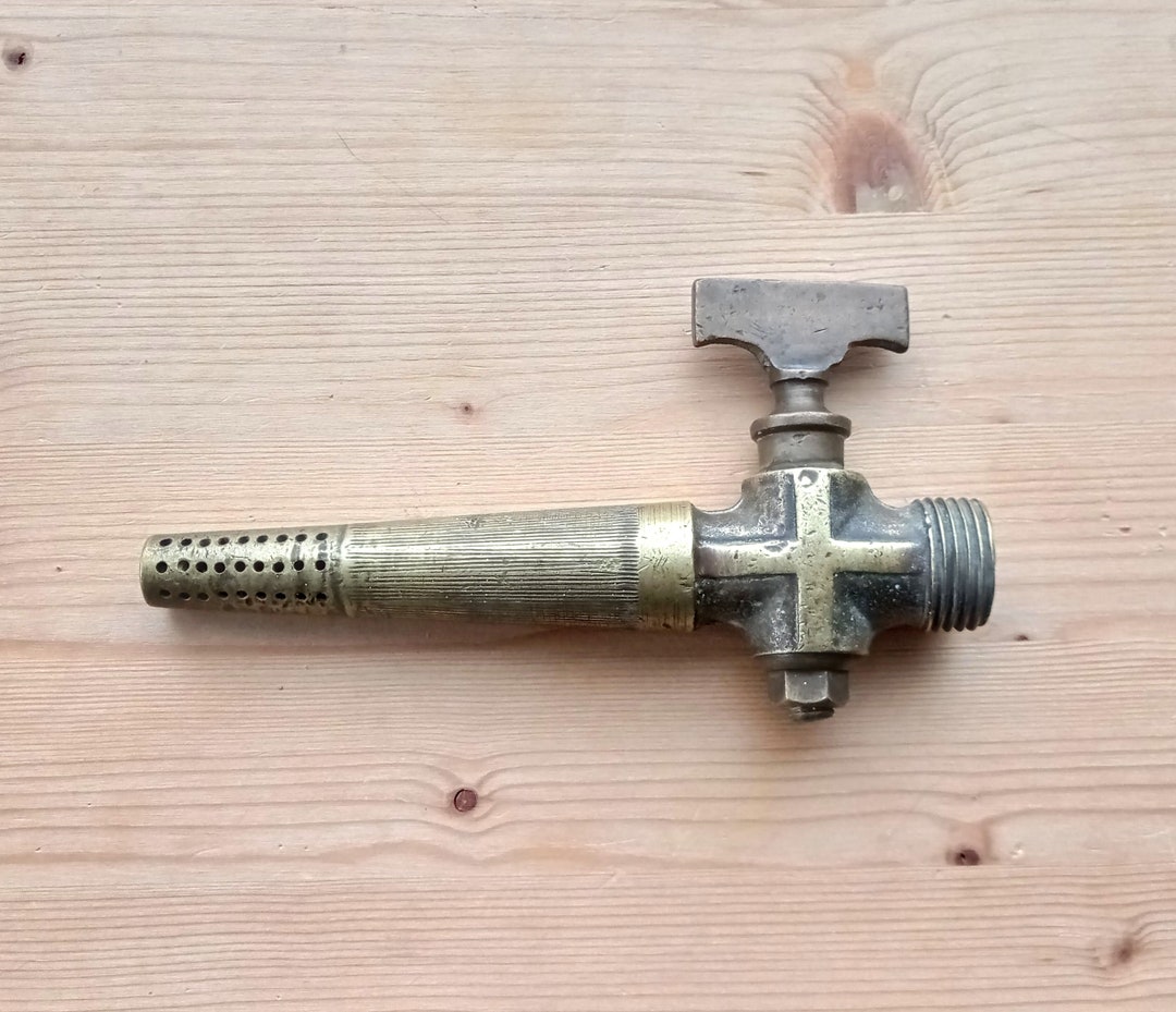 Vintage Antique Brass Wine Barrel Tap, Old Brass Wine Barrel Faucet