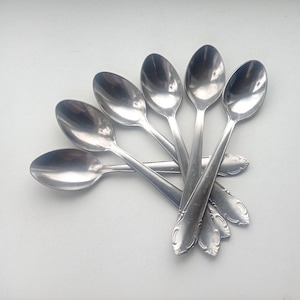Vintage USSR Espresso Spoons Set, Stainless Steel Mini Spoons, 1970s