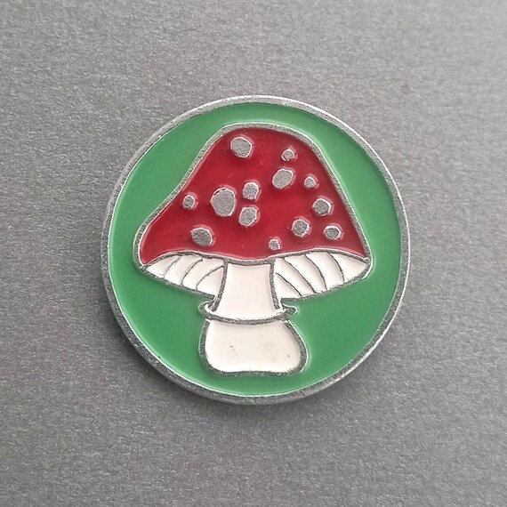 Vintage Soviet Aluminum badge fly agaric mushroom. USSR 1970 s.