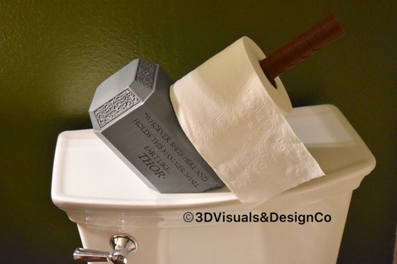 Thor Toilet Paper Holder Thor Hammer White Elephant Gift Mjoinir Hammer Bathroom Decor White Elephant Holder Best Seller