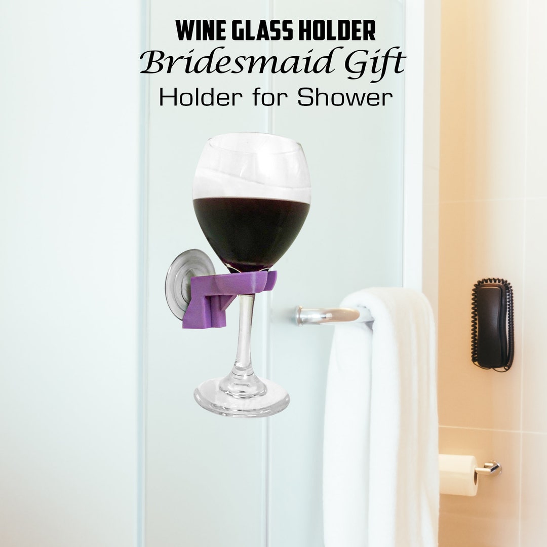 Shower Wine Holder, Bath Wine Holder, Suction Cup Wine Glass Holder for ...