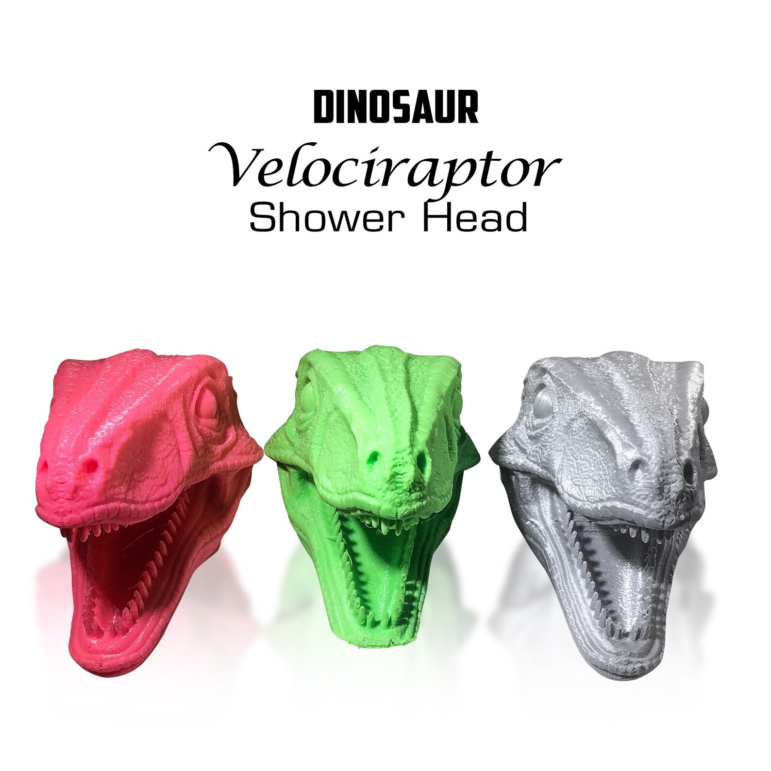 Velociraptor Shower Head Dinosaur Bathroom 3D Printed Etsy