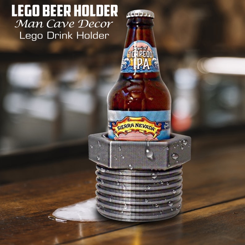 Lego Beer Holder Man Cave Decor 3d Printed Lego Lego Etsy