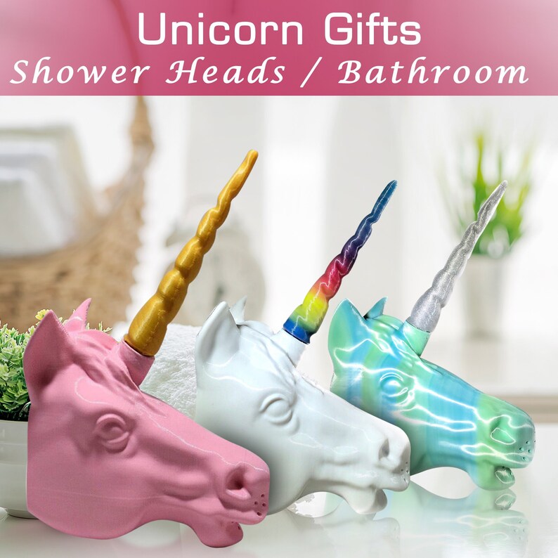 Rainbow Unicorn Shower Head Unicorn Gifts Bathroom Etsy