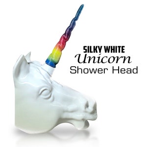 Cabezal de ducha de unicornio arcoíris, cabezal de ducha de unicornio, decoración de baño para niños, regalos únicos de unicornio, accesorios de baño de unicornio, decoraciones de unicornio imagen 2