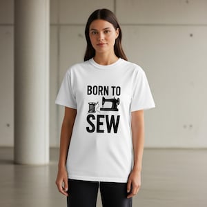 Born to Sew Digital Image, Sewing Machine Print, Sewing Lover Gift, Crafting Digital Download, DIY Project, Vintage Style