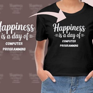 Computerprogrammierung Glück digitale Kunst, Coder Geschenk, Programmierer Zitat, Geschenk für Techie, schwarzweißer Text, Innendekor