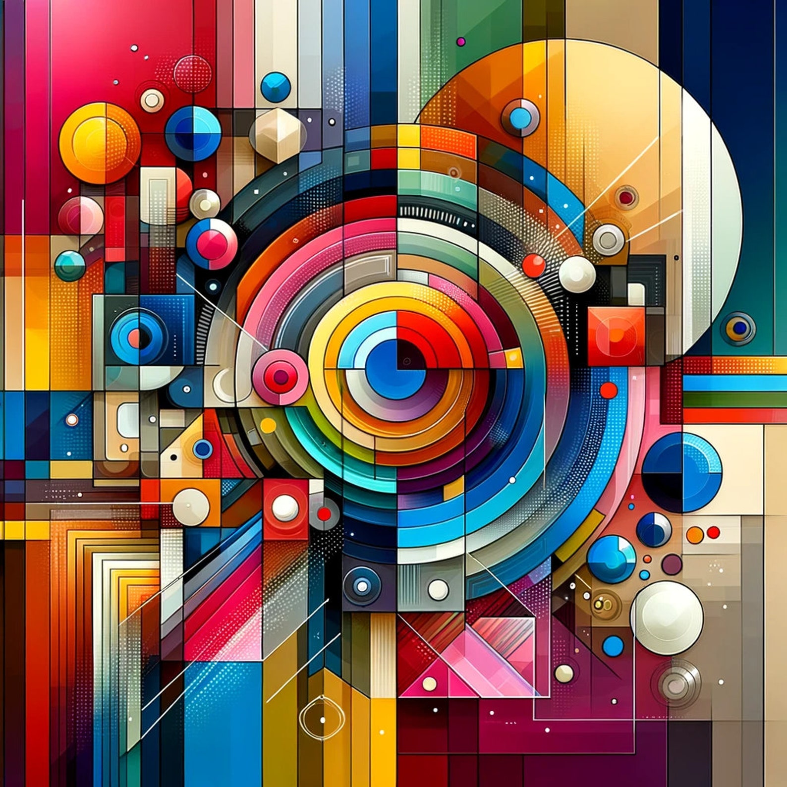 Limited Edition 1 of 1, Abstract Geometric Digital Art - Modern Home ...
