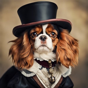 Victorian Elegance: Digital Downloads of Adorable Cats and Dogs in Victorian Clothing