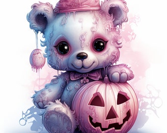 Spooky Halloween clipart, halloween parties, invitations, printable, T-shirt, design, unique clipart design, pastel halloween themed