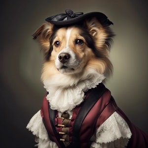 Victorian Elegance: Digital Downloads of Adorable Cats and Dogs in Victorian Clothing