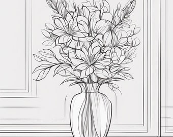 Flower Bouquet Colouring Page ONE DESIGN ONLY
