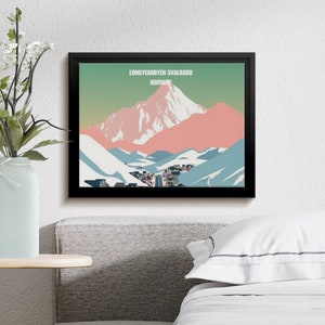 Longyearbyen Svalbard Norway wall art, Digital Download, print at home, different sizes, Home Decor
