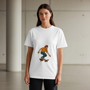 Skateboarder Digital Art, Boy on Skateboard, Teen Sports Image, Trendy Illustration, Cool Kid Graphic, Digital Download