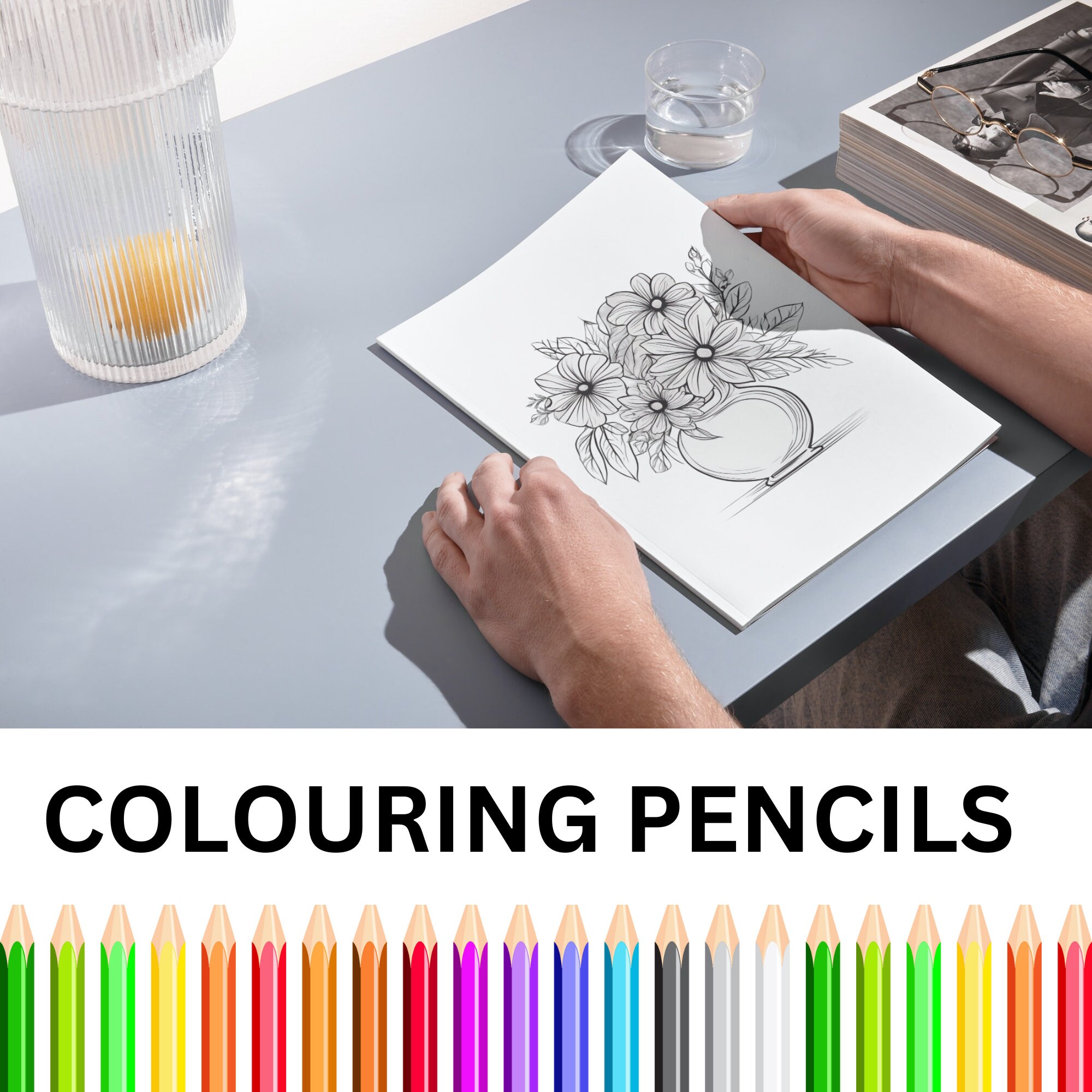 Flower Bouquet Colouring Page ONE DESIGN ONLY - Etsy