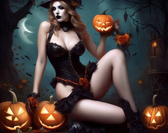 halloween sticker, halloween sexy girl sticker, halloween party decoration