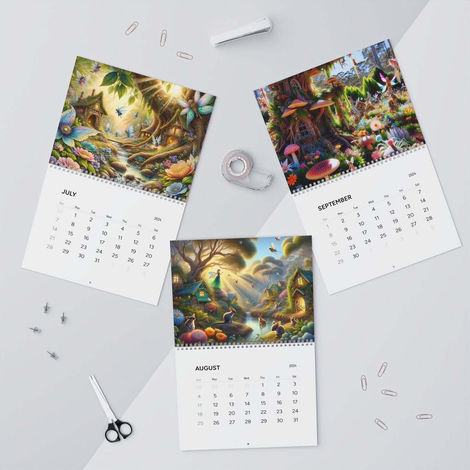 Magical Fairy Garden Wall Calendars (2024) Etsy