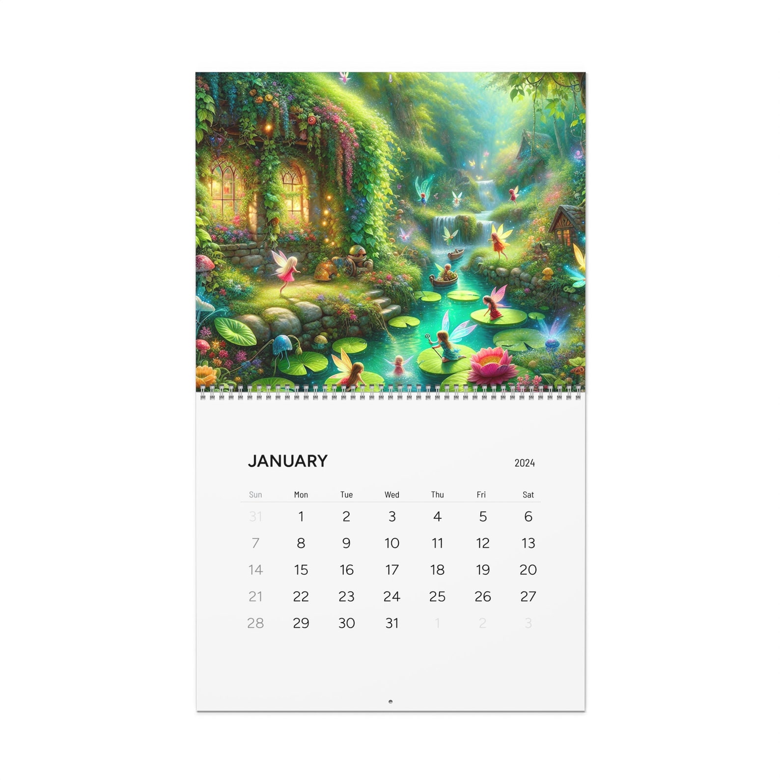 Magical Fairy Garden Wall Calendars 2024 Etsy