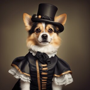 Victorian Elegance: Digital Downloads of Adorable Cats and Dogs in Victorian Clothing
