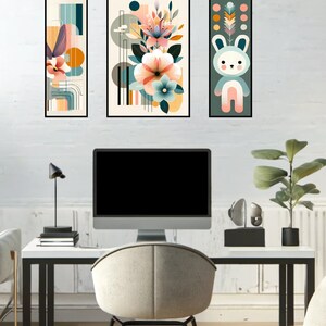 Limited Edition one of one  of 3 Abstract & Floral Art Prints - Modern Home Decor Collection