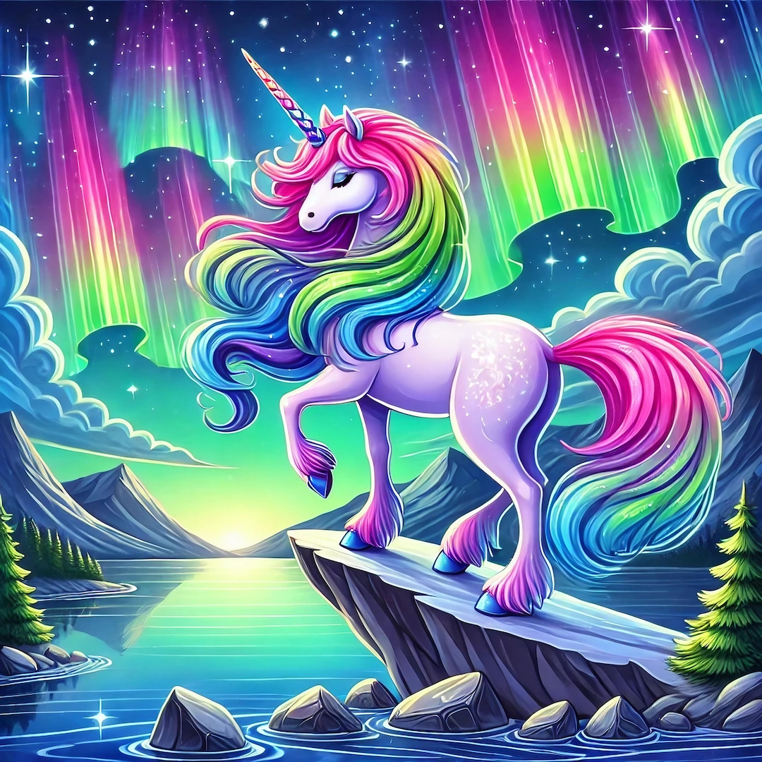 Magical Unicorn Digital Art - Printable Fantasy Scene - Instant ...