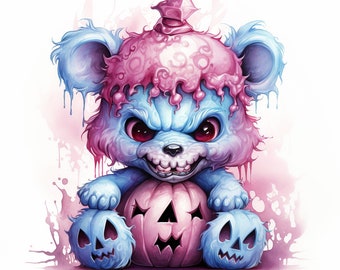 Spooky Halloween clipart, halloween parties, invitations, printable, T-shirt, design, unique clipart design, pastel halloween themed