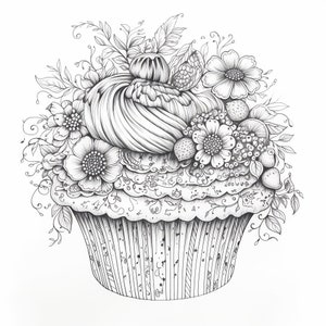 Cupcake mandala colouring pages, relaxation, mindfulness, colouring for fun