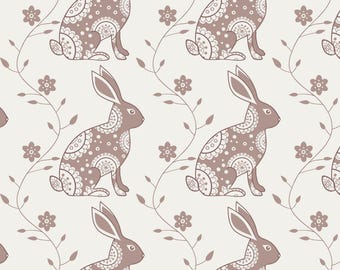Floral Bunny Seamless Pattern, Cute Rabbit Digital Download, Kids Room Decor, Spring Bunny Art, Animal Themed Print, Wall Art Design