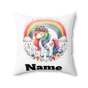 Custom Spun Polyester Square Pillow - Personalized Name Pillow, Customizable Home Decor, Unique Gift Idea  Polyester Square Pillow