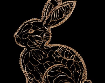 Bunny Lace Art, Digital Pattern, Intricate Rabbit Design Printable, Elegant Easter Decor, DIY Craft Project, Downloadable Art