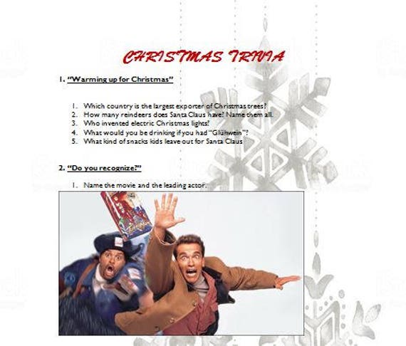 Printable Christmas Holiday Trivia Game Etsy