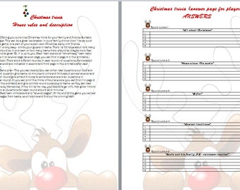 Printable Christmas Holiday Trivia Game Etsy