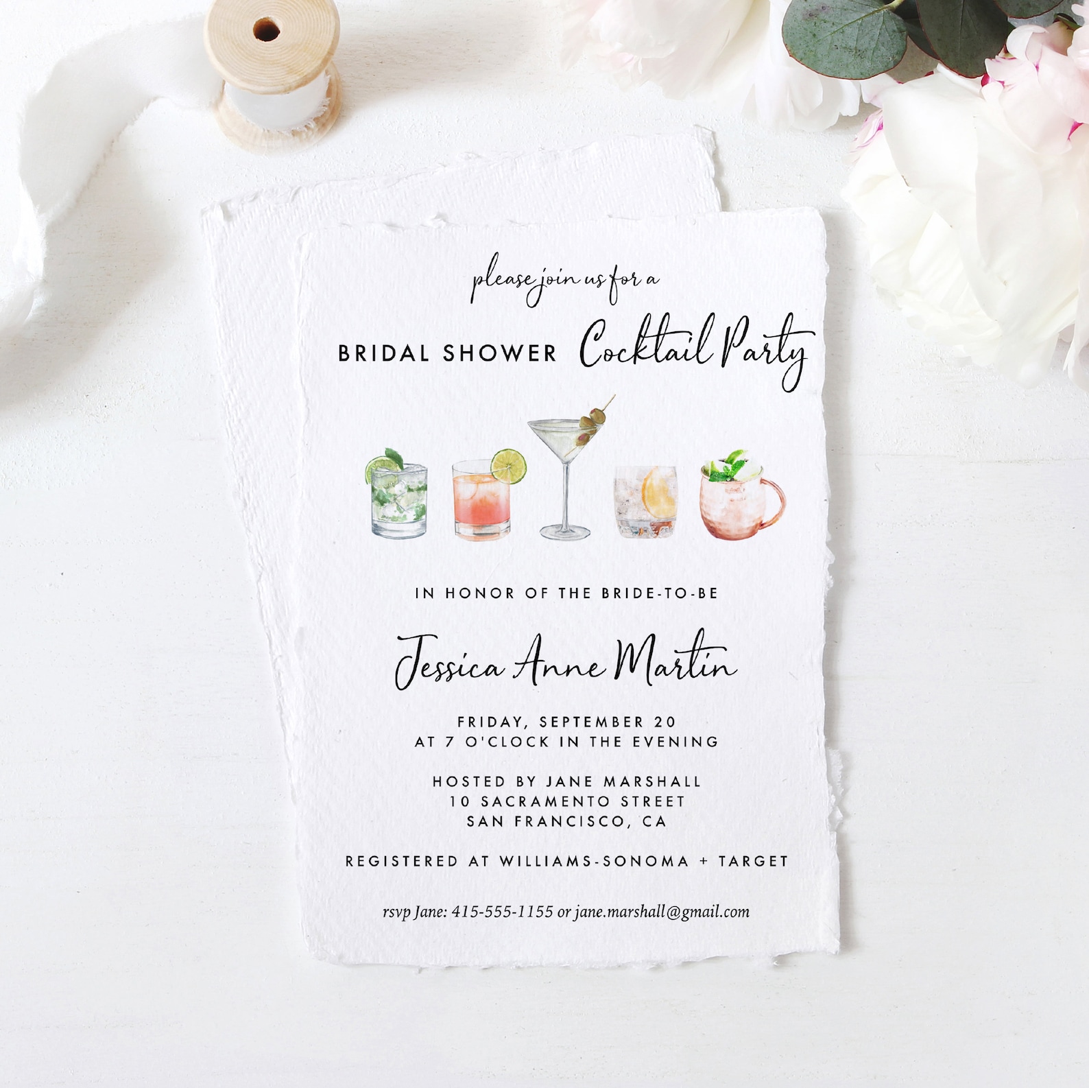 Bridal Shower Cocktail Party Invitation Template Editable - Etsy