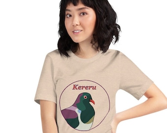 For Bird Lovers, a Kereru Image on a  Short-Sleeve Unisex T-Shirt