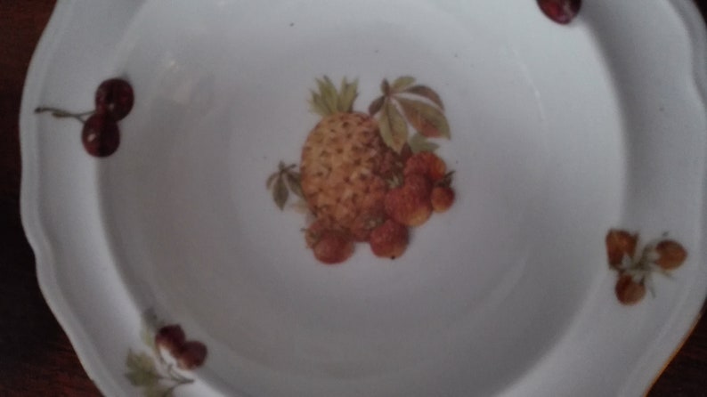 Fruit Bowl wit 6 little bowls Punch bowl Large Bowl with 6 desert bowls Autumn Winter Fruit England 123 Foreign HQ Beautiful bowl desert set