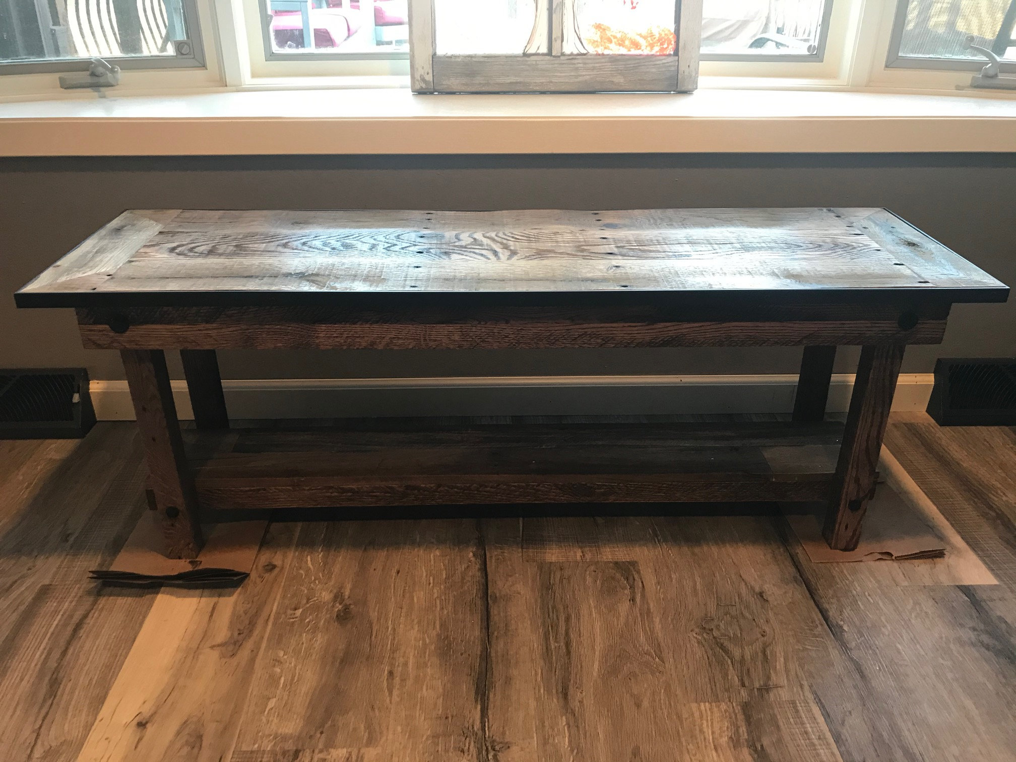 Wooden Hall Bench Etsy