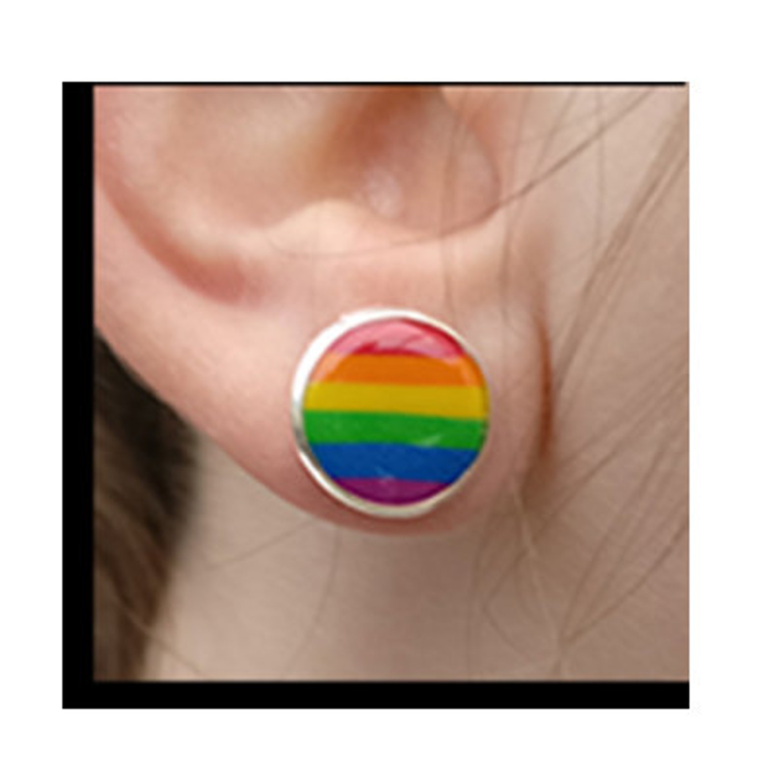 11mm LGBTQ Round Earrings Stud Etsy