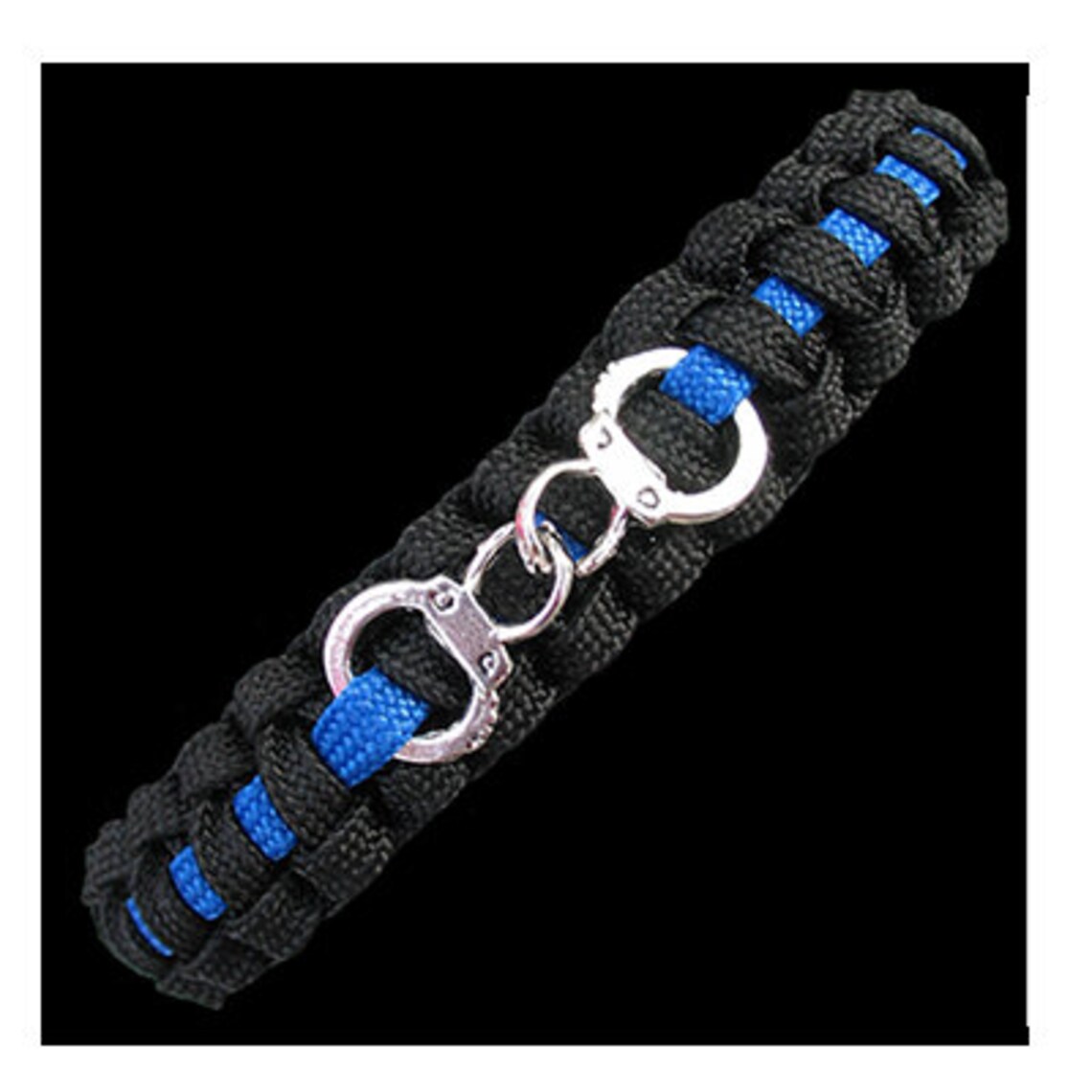 Lightweight Thin Blue Line Paracord Bracelet With Handcuffs Etsy