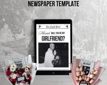 Girlfriend Newspaper Proposal Editable Canva Template