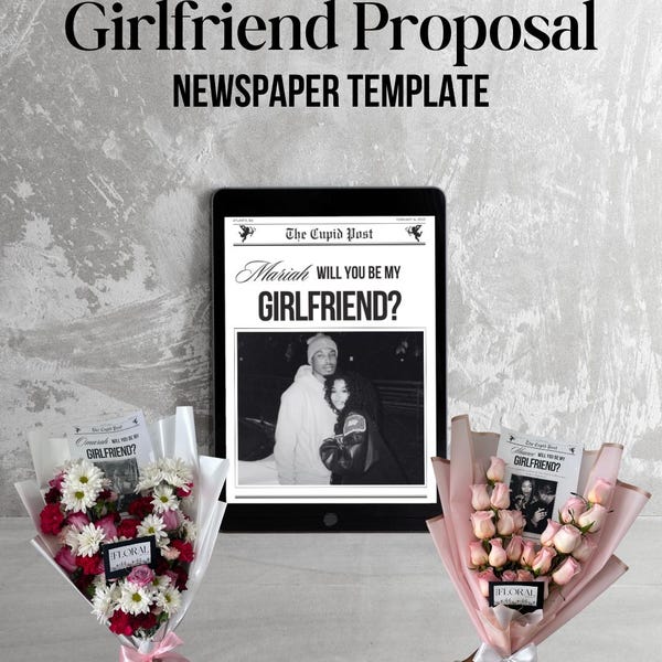 Freundin Zeitung Vorschlag bearbeitbare Canva Vorlage