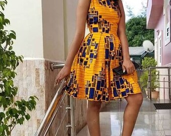 short african print dress