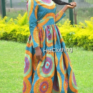 Zinat Ankara maxi dress, Ankara dress,Ankara print dress,African long dress, African fabric, African maxi dress,maxi dress,women clothing