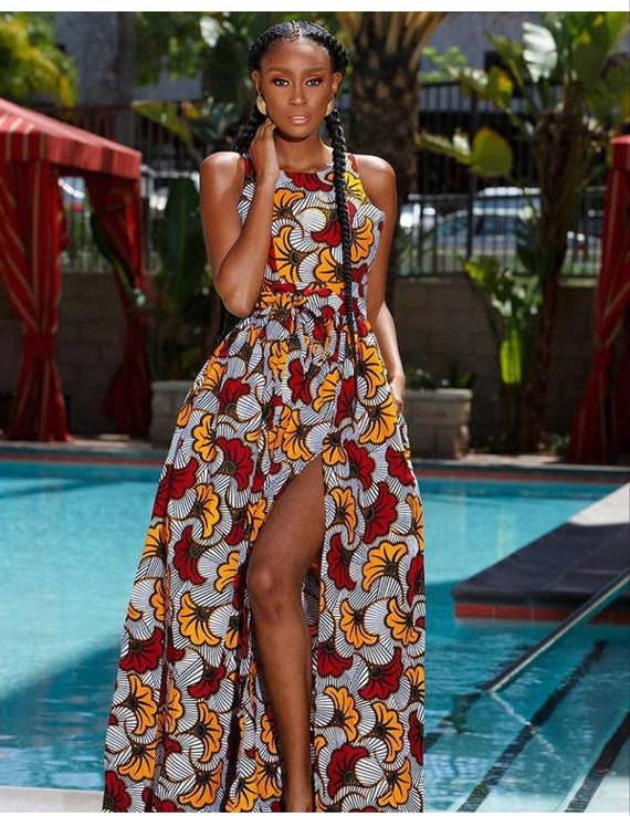 Lima maxi vestido africano Vestido de Ankara Vestido - Etsy